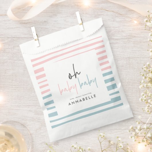 Rosa-blaue Duschtypografie Geschenktütchen (Ausgeschnitten)