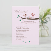 Rosa & blaue Eier Twins Kinderdusche Einladung (Stehend Vorderseite)