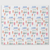 Rosa Blaue Eiscreme Geschenkpapier (Flach)