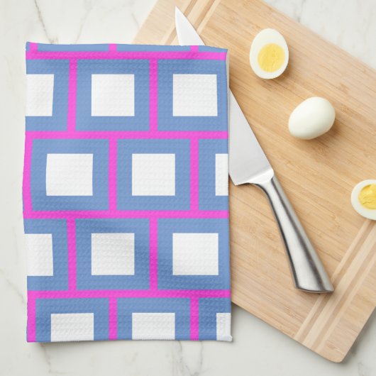 Rosa blaue, farbenfrohe Plätze Moderne 4Sascha Geschirrtuch (Viertel Falte)