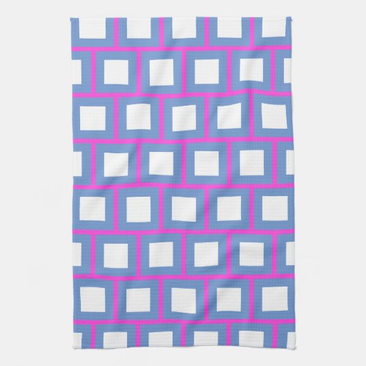 Rosa blaue, farbenfrohe Plätze Moderne 4Sascha Geschirrtuch (Vertikal)