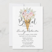 Rosa blaue Fläche Ice Creme Cone Brautparty Einladung (Vorderseite)