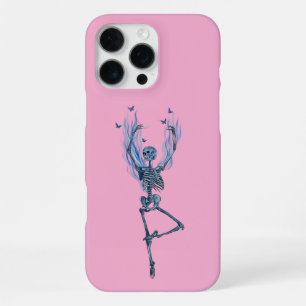 Rosa blaue Flammen Ballerina tanzendes Skelett-Des iPhone 16 Pro Max Hülle