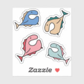 Rosa blaue Flecken Aufkleber (Blatt)