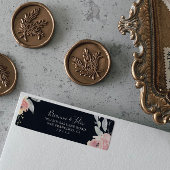 Rosa blaue Floral Rücksendeadresse