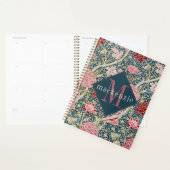Rosa blaue florale William-Morris-Elegant-Monogram Planer (Anzeige)