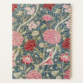 Rosa blaue florale William-Morris-Elegant-Monogram Planer (Rückseite)