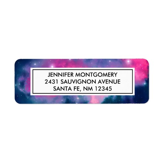 Rosa & blaue Galaxie Nebula & Stars Abstrakt (Vorne)