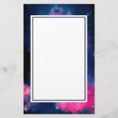 Rosa & blaue Galaxie Nebula & Stars Abstrakt Briefpapier (Vorderseite)