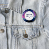 Rosa & blaue Galaxie Nebula & Stars Abstrakt Button (Beispiel)