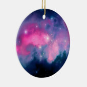 Rosa & blaue Galaxie Nebula & Stars Abstrakt Keramik Ornament (Rechts)