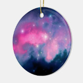 Rosa & blaue Galaxie Nebula & Stars Abstrakt Keramik Ornament (Links)