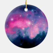 Rosa & blaue Galaxie Nebula & Stars Abstrakt Keramik Ornament (Hinten)