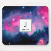 Rosa & blaue Galaxie Nebula & Stars Abstrakt Mousepad (Vorne)