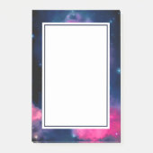 Rosa & blaue Galaxie Nebula & Stars Abstrakt Post-it Klebezettel (Vorderseite)