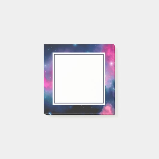 Rosa & blaue Galaxie Nebula & Stars Abstrakt Post-it Klebezettel (Vorderseite)