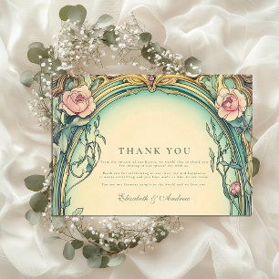 Rosa-blaue Gartentraum-Hochzeit Dankeskarte