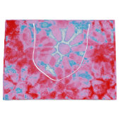 Rosa blaue Gefärbte Krawatte Abstrakte Blume Blume Große Geschenktüte (Vorderseite)