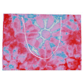 Rosa blaue Gefärbte Krawatte Abstrakte Blume Blume Große Geschenktüte (Rückseite)