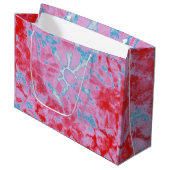 Rosa blaue Gefärbte Krawatte Abstrakte Blume Blume Große Geschenktüte (Vorderseite Schrägansicht)