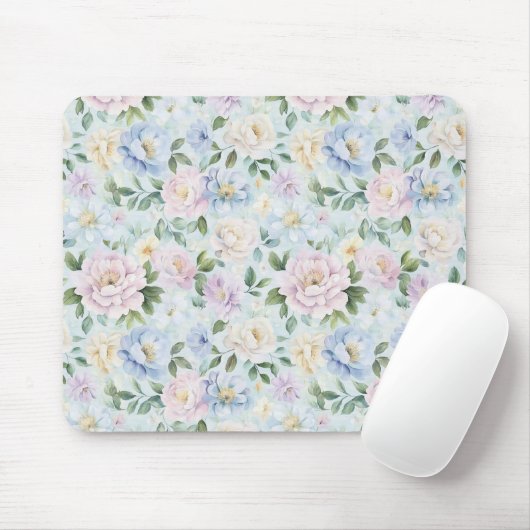 Rosa Blaue Gelbe Blumen Mousepad (Mit Mouse)
