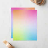 Rosa blaue gelbe grüne, farbige Blindvorlage Mitteilungskarte (Vorderseite/Rückseite Beispiel)