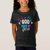 Rosa blaue GOD Gave Gave Ihnen Christliche Genderd T-Shirt (Vorderseite)