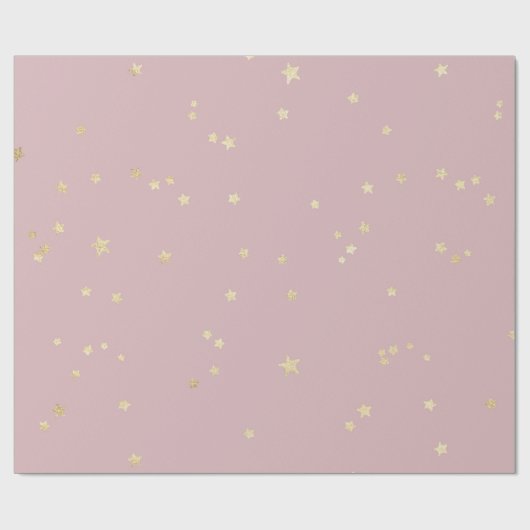 Rosa blaue goldene Stars Imitate Fohlen Wrapping P Geschenkpapier (Flach)