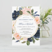 Rosa-blaue Goldplatte Einladung (Stehend Vorderseite)