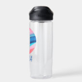 Rosa blaue Gradientenbezeichnung Schulbrief Trinkflasche (Rückseite)