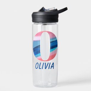 Rosa blaue Gradientenbezeichnung Schulbrief Trinkflasche