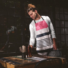 Rosa blaue Grenzstreifen Schürze