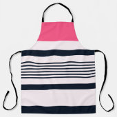 Rosa blaue Grenzstreifen Schürze (Vorderseite)