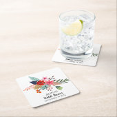 Rosa blaue große Bouquet Sommerliche Blume Rechteckiger Pappuntersetzer (Vor Ort)