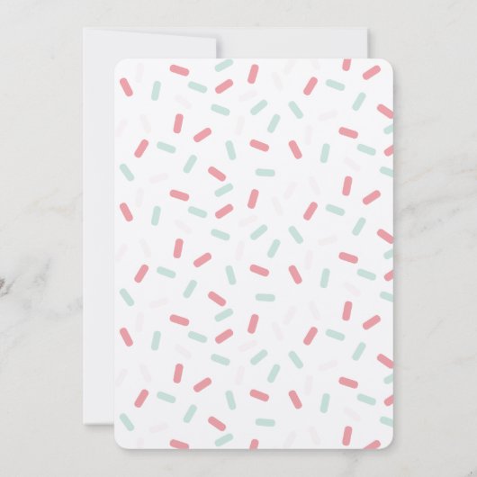 Rosa & blaue Gummy Bärensprinkles Geschlechtsverke Einladung (Rückseite)