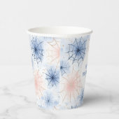 Rosa blaue Halloween Spinnennetze Pappbecher (Rechts)