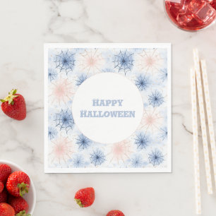 Rosa blaue Halloween Spinnennetze Serviette