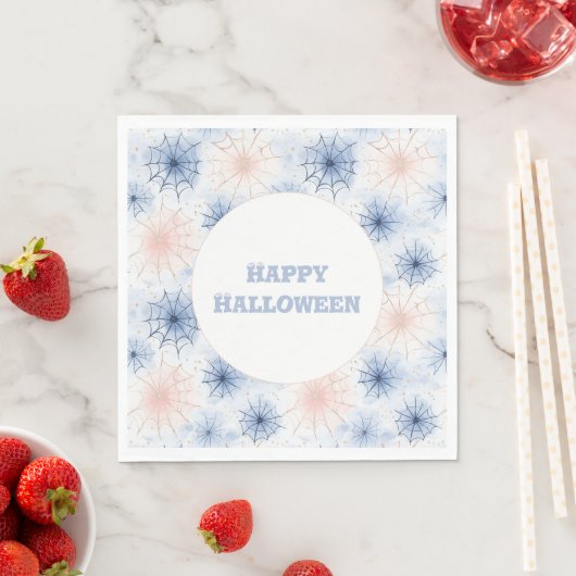 Rosa blaue Halloween Spinnennetze Serviette (Beispiel)