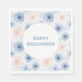 Rosa blaue Halloween Spinnennetze Serviette (Vorderseite)
