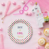 Rosa blaue Herz-Papierplatte für Geschlecht Pappteller (Party)