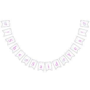 Rosa blaue Hochzeitsraten Sie sagte ja! Silver Whi Wimpelkette