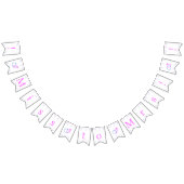 Rosa, blaue Hochzeitsringe Miss zu Mrs. Brautparty Wimpelkette (Alle)