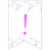 Rosa, blaue Hochzeitsringe Miss zu Mrs. Brautparty Wimpelkette (Erste Fahne)