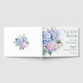 Rosa blaue Hortensien 60. Geburtstag Gästebuch (Voll)