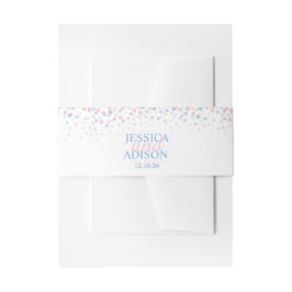 Rosa blaue Konfetti-Punkte Hochzeit Bauchband Einladungsbanderole