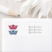 Rosa blaue Krone Prinz Prinzessin Zwillings-Etiket (Insitu)