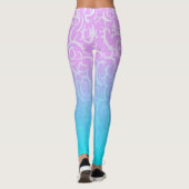 Rosa blaue Kurven Leggings (Rückseite)