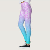 Rosa blaue Kurven Leggings (Links)