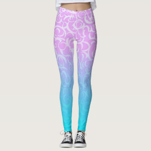 Rosa blaue Kurven Leggings