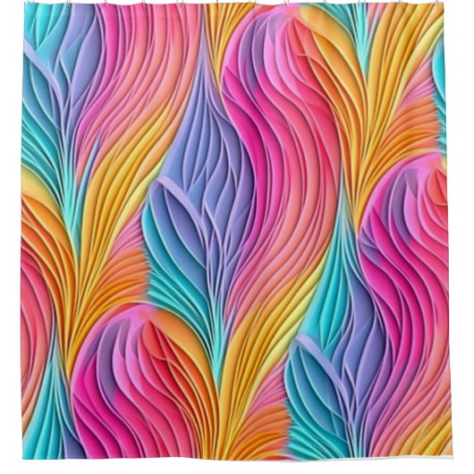 Rosa blaue Lila abstrakte Gestaltung farbenfrohe P Duschvorhang (Vorderseite)